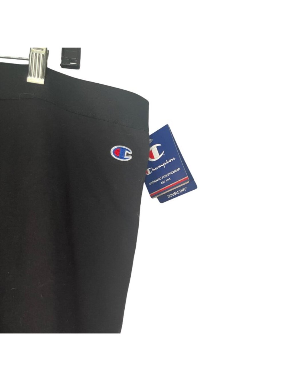 Champion Womens Black Leggings Double Dry Mesh Logo Accents New With Tags - Picture 4 of 8